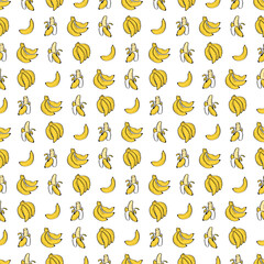 Hand Drawn Seamless Pattern Banana