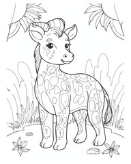 Animal Coloring Book Page  For Kids