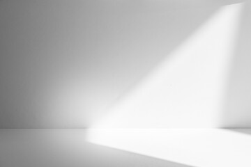 Wall interior background, studio and backdrops show products.with shadow from window color white...