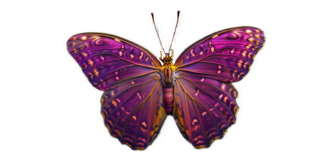 purple vivid detailed beautiful butterfly transparent as a graphic resource
