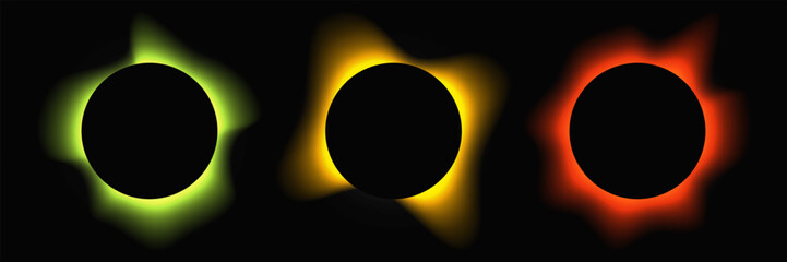 Set of circle illuminate light frames