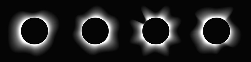 Set of circle illuminate light frames