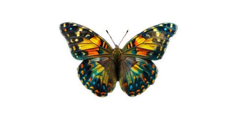 Obraz premium multi colored vivid detailed beautiful butterfly transparent as a graphic resource