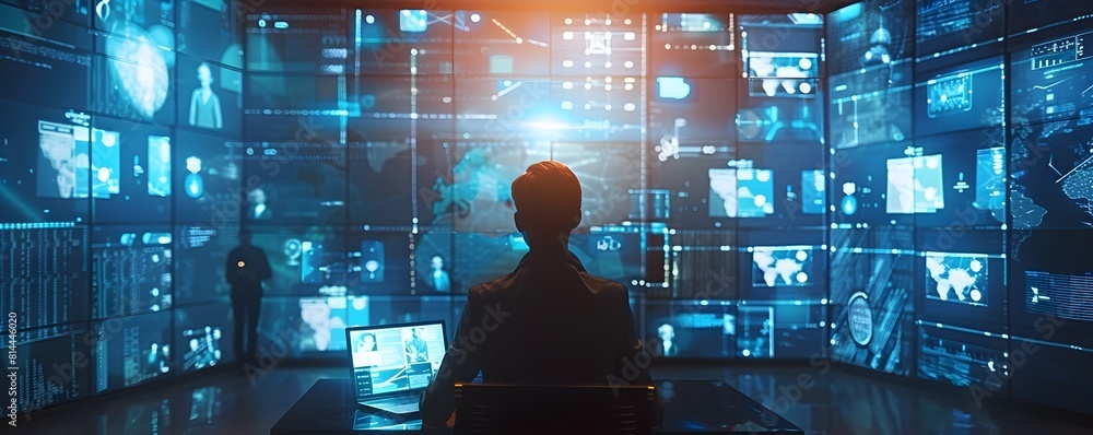 Poster holographic virtual meeting space for global and digital innovation in technology and data driven an