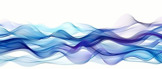 Calming Ocean Waves on White Background Generative AI