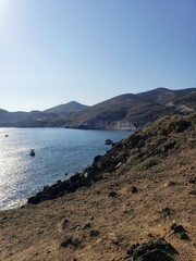 View of the sea from the mountain, Greece.