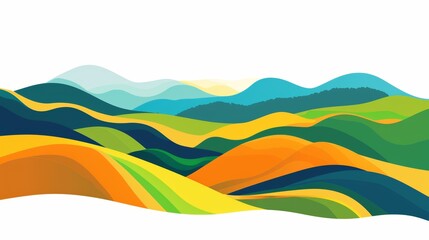 Vibrant Abstract Landscape Illustration for Modern Designs Generative AI
