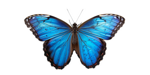 blue vivid detailed beautiful butterfly transparent as a graphic resource
