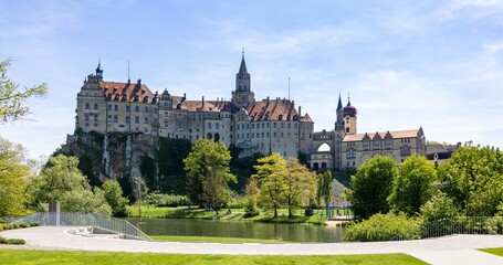 Hohenzollern Schloss Sigmaringen an der Donau im oberen Donautal.