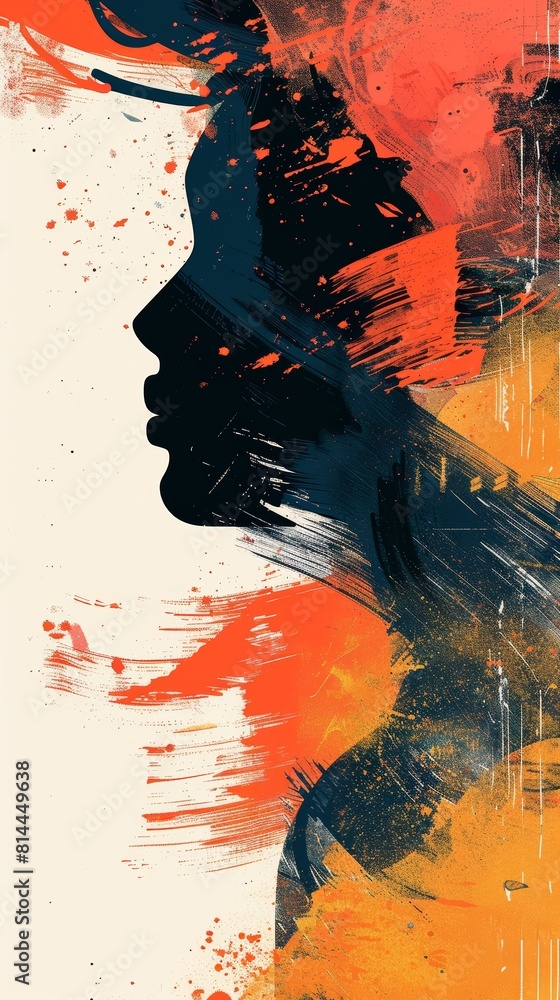 Poster retro music poster with abstract background generative ai