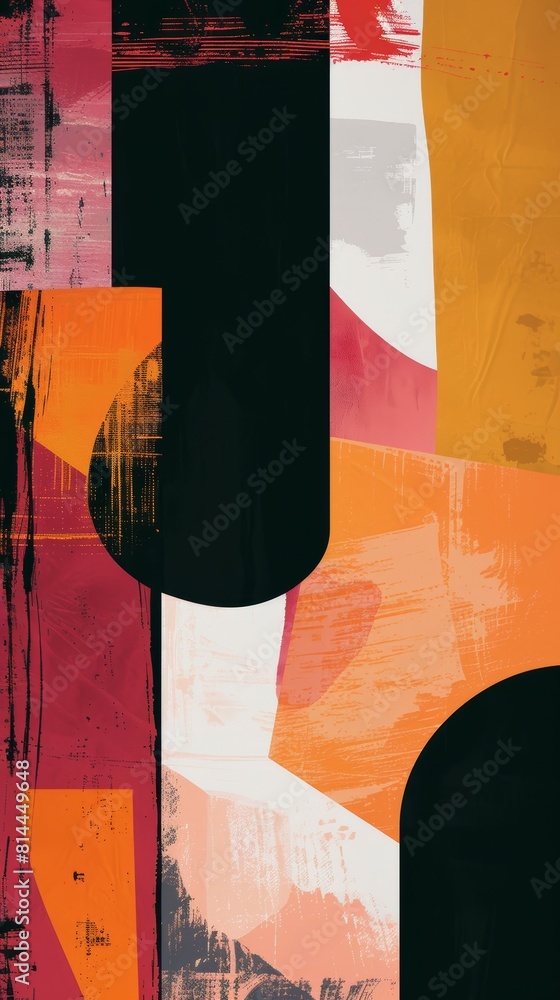 Poster retro music poster with abstract background generative ai