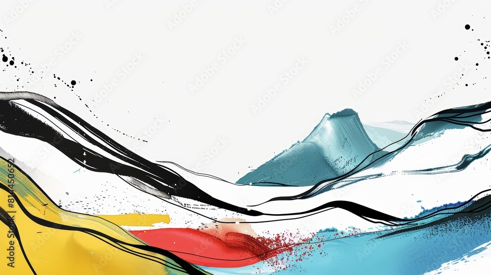 Poster vibrant chinese-inspired abstract background for design generative ai