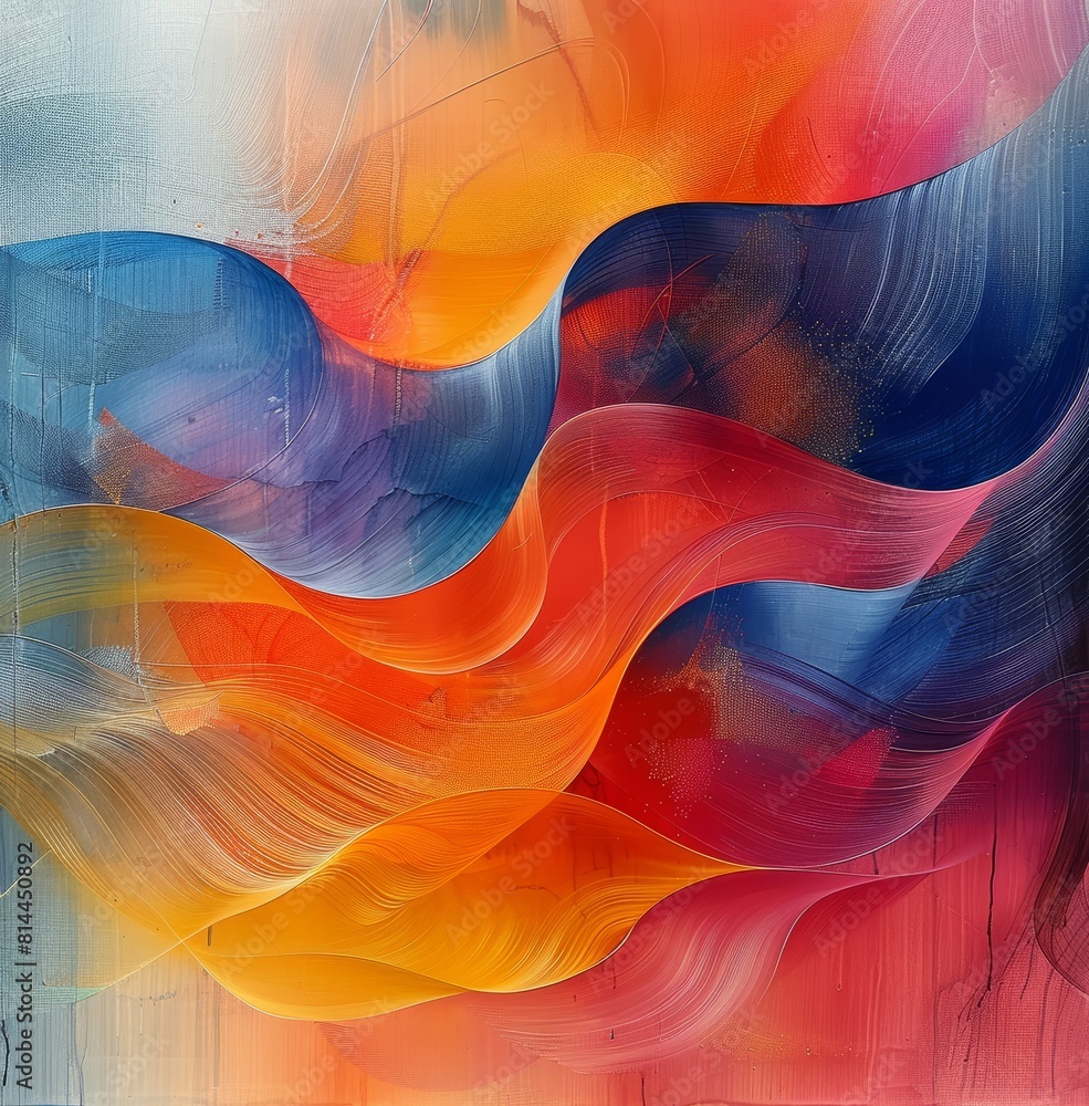 Poster vibrant abstract art on white background for creative projects generative ai