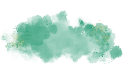 Pastel green modern watercolor brush stroke splash with luxury golden frame and glitter gold lines round contour frame for banner or logo wedding elements	
