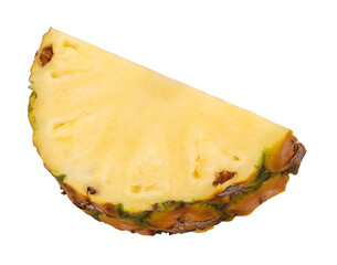half or piece pineapple fruit isolated, pineapple fruit macro studio photo, transparent png, PNG format