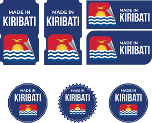 Made in Kiribati. Kiribati flag, Tag, Seal, Stamp, Flag, Icon vector