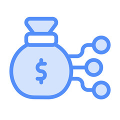 E Money Icon With Lineal Color Style 