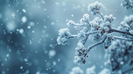Serene Winter Landscape with Berries