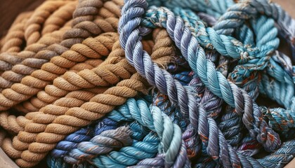 close up of a wool rope, knot, cord, isolated, string, texture, brown, rough