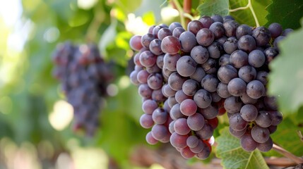 Vine-Ripened Grapes against a Natural Backdrop