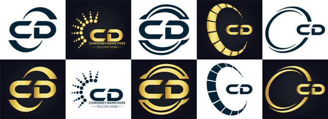 CD logo. C D design. White CD letter. CD, C D letter logo design. Initial letter CD linked circle uppercase monogram logo. C D letter logo vector design. 