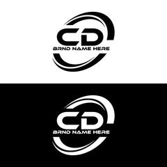 CD logo. C D design. White CD letter. CD, C D letter logo design. Initial letter CD linked circle uppercase monogram logo. C D letter logo vector design. 