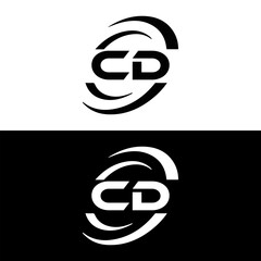 CD logo. C D design. White CD letter. CD, C D letter logo design. Initial letter CD linked circle uppercase monogram logo. C D letter logo vector design. 