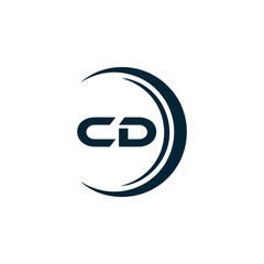 CD logo. C D design. White CD letter. CD, C D letter logo design. Initial letter CD linked circle uppercase monogram logo. C D letter logo vector design. 
