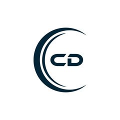 CD logo. C D design. White CD letter. CD, C D letter logo design. Initial letter CD linked circle uppercase monogram logo. C D letter logo vector design. 