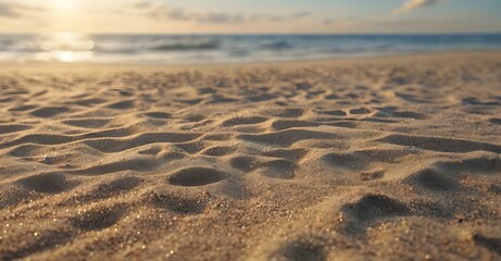 beautiful sandy beach with blue ocean wave background. summer backdrop