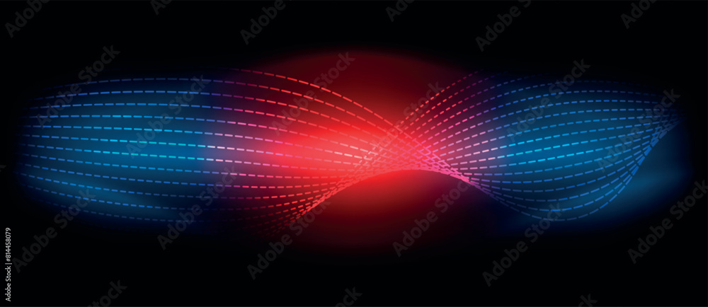 Poster an automotive lighting event displayed a mesmerizing pattern of electric blue and magenta waves agai