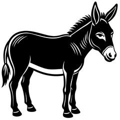 donkey-side-view-on-white--vector-illustration