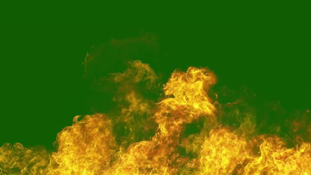Big fire green screen