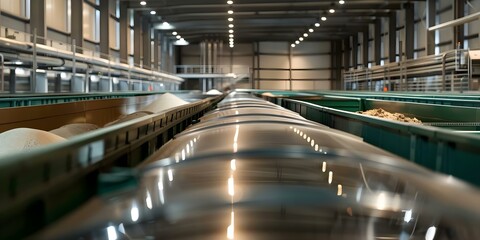 Obraz premium Innovative Waste Management: A Cutting-Edge Composting Facility. Concept Waste Management, Composting, Innovative Solutions, Sustainability, Green Technology