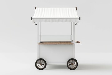 white street vending cart for mockup