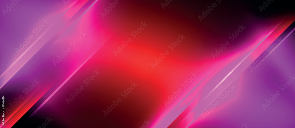 Poster a red and purple background with glowing lines high quality