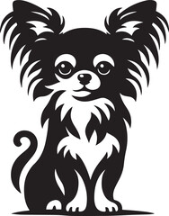 Lying Labrador Retriever silhouette vector. Affenhuahua dog silhouette vector