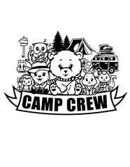 Camp Crew Animal Illustration, Campers Banner Clipart, Outdoor Adventure Cut File, Cute Wild Life Shirt, Safari, Woodland Stencil