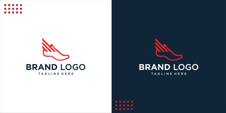 Wing shoe logo line simple design, design inspiration, vector