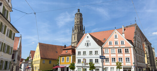 Obraz premium panorama old town nördlingen, bavaria germany