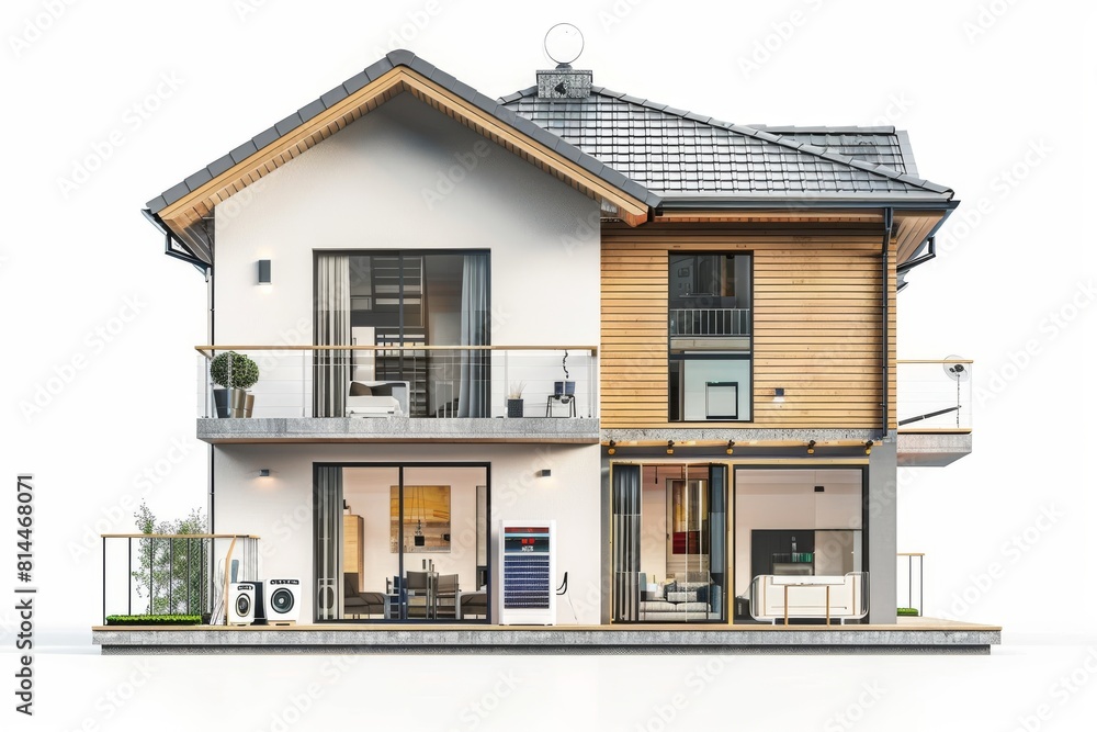 Poster watchful security measures enhance home safety through an app, sound safeguarding, and a phone-contr
