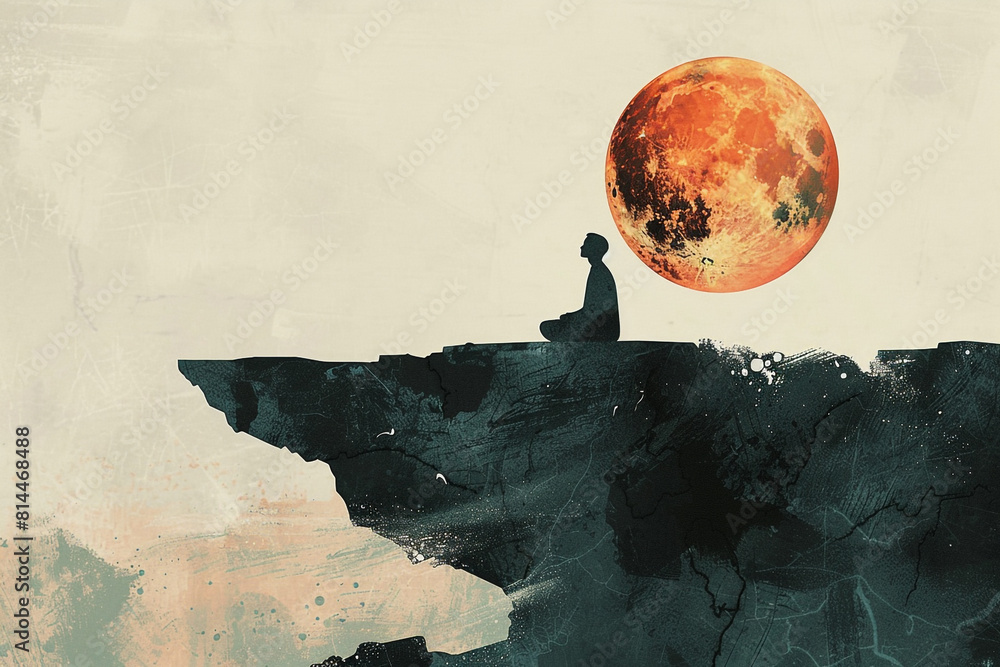 Poster a minimalistic illustration captures the idea of rebuilding oneself, using subtle visual metaphors t