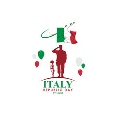 Vector illustration of Italy Republic Day social media feed template