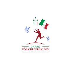 Vector illustration of Italy Republic Day social media feed template