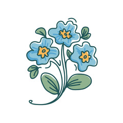 Obraz premium Forget-Me-Not Doodle Art: Delicate Flower Sketch for Memorable Designs