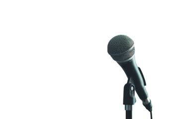 Single Microphone on White Background