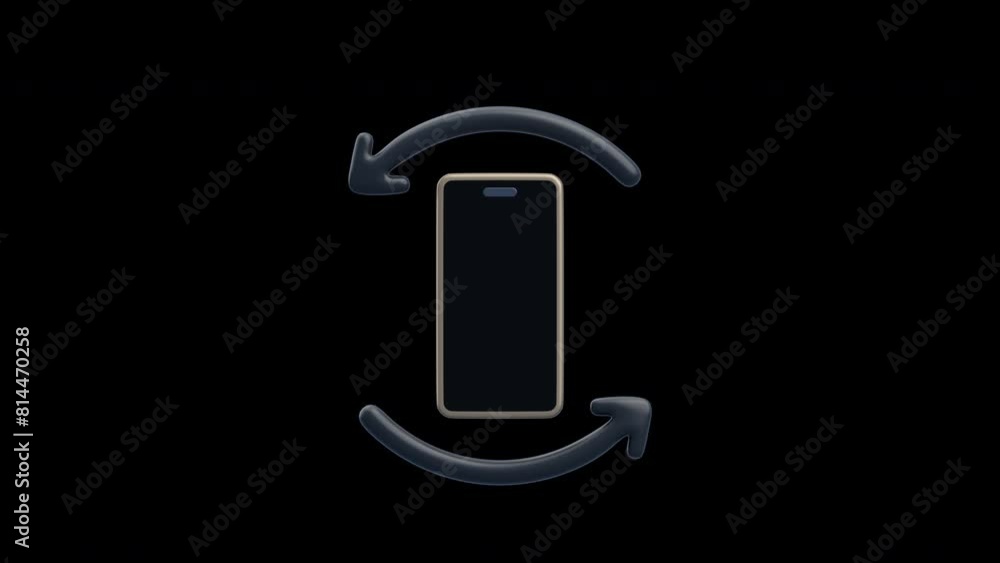 Poster 3d animation of rotate phone screen orientation hint | alpha channel