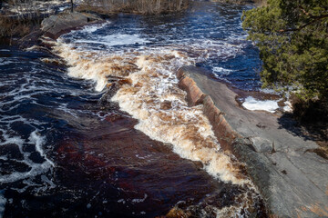Koitelinkoski rapids in springtime, Oulu Finland
