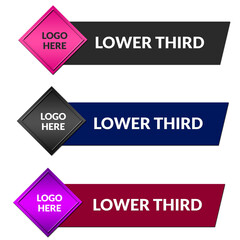 Luxury Set of lower third label banner
