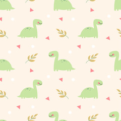 Cute Dino Seamless Pattern Background